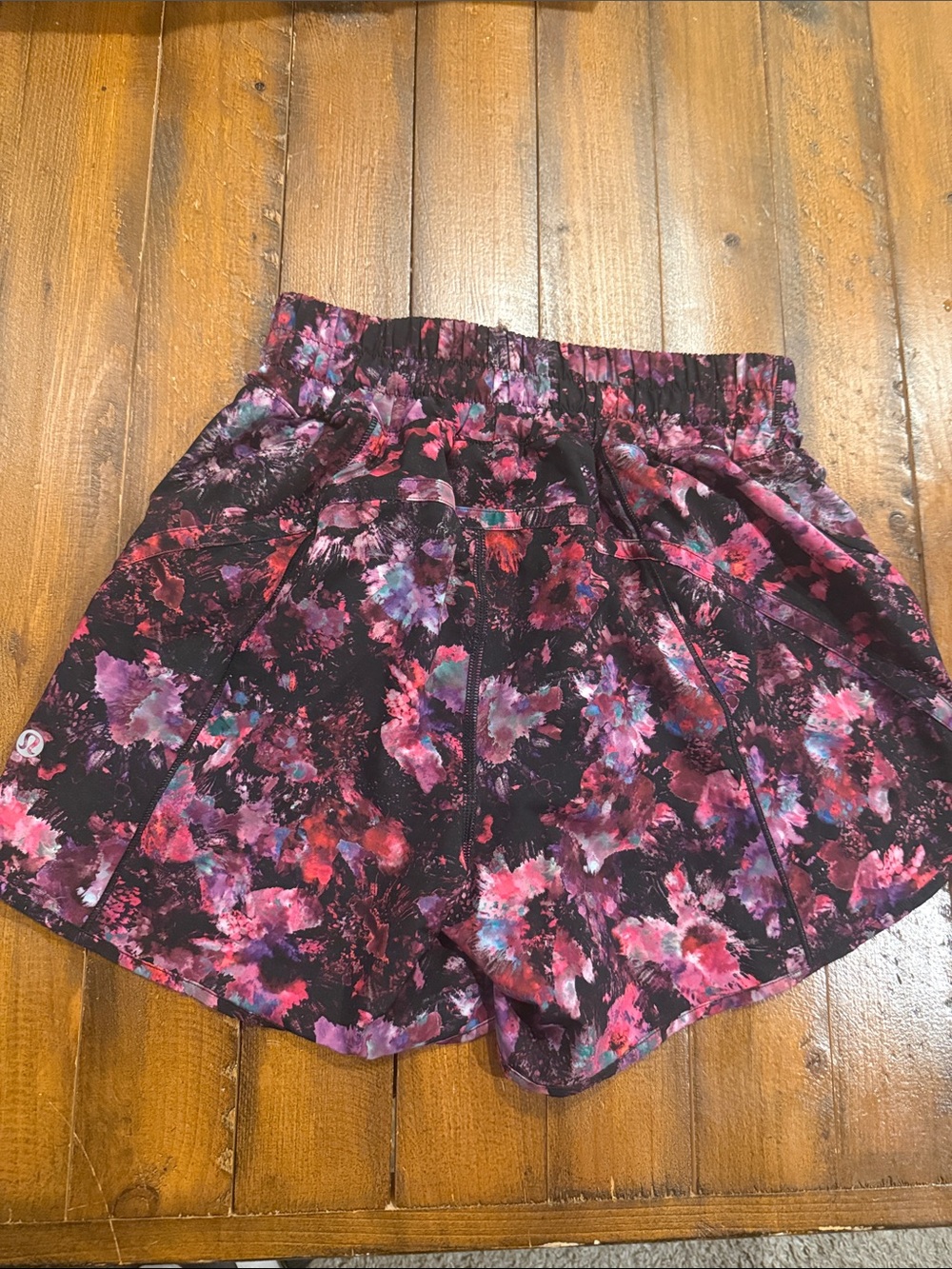 Lemon Women’s Black & Pink Floral Athletic Shorts